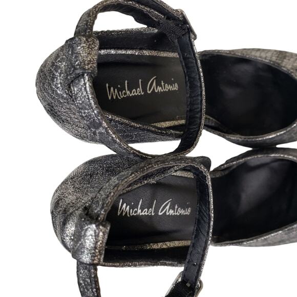 Michael Antonio Womens Ankle Strap Metallic Heels Size 6 - Picture 7 of 9